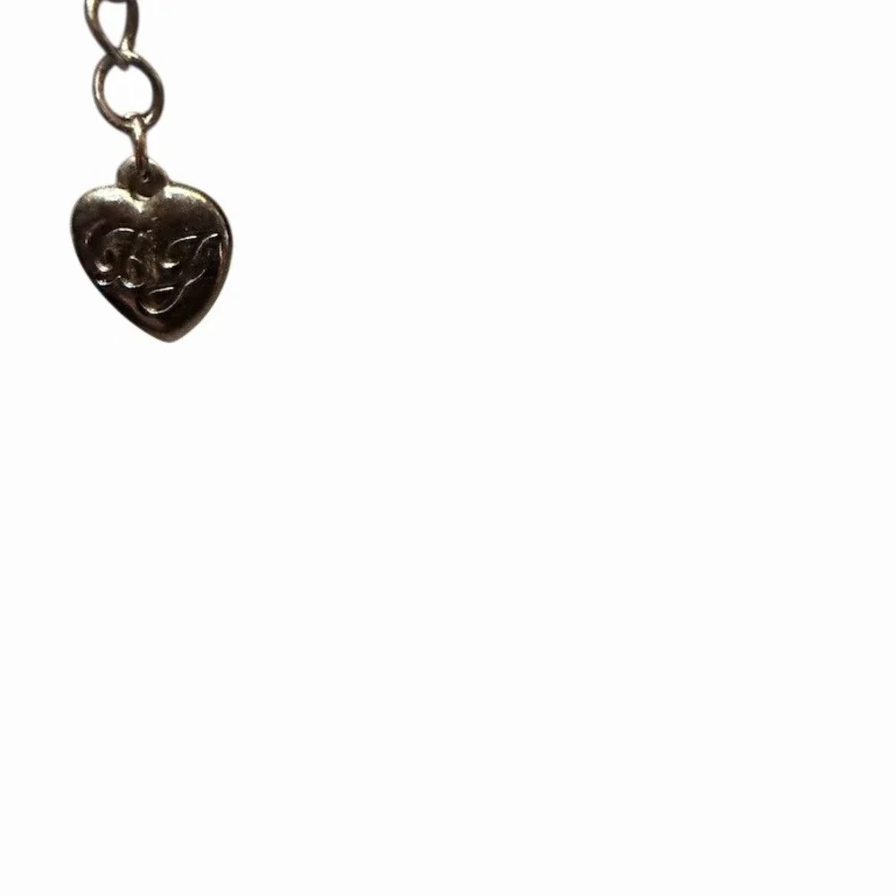 Betsey Johnson Zebra Stripe Adjustable Heart Pendant Charm Necklace N19